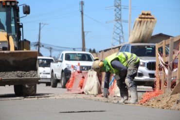 Obras de repavimentación de Jaime Repullo. Fuente: Municipalidad de Talcahuano