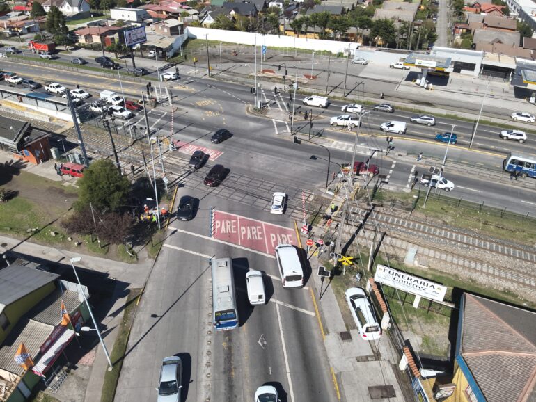 Cruces ferroviarios en Candelaria, San Pedro de la Paz
