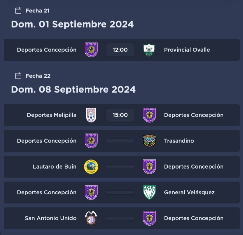 Fixture Deportes Concepción