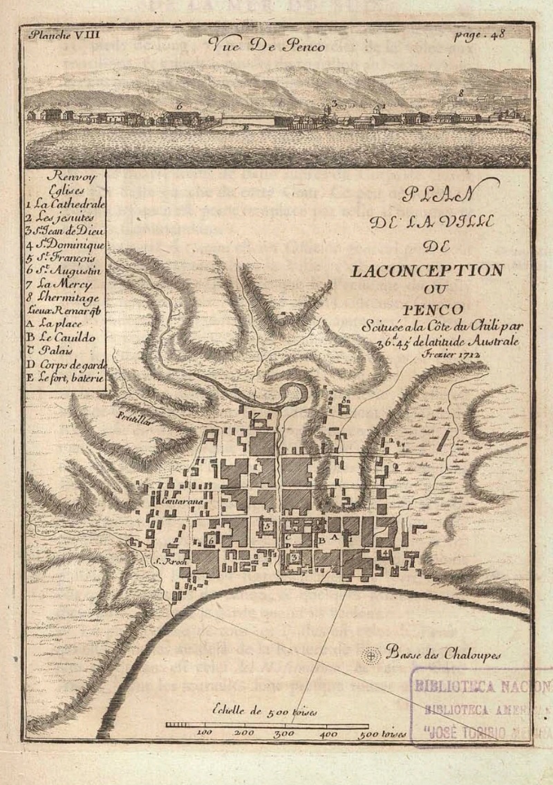 Plano de Concepción en 1712