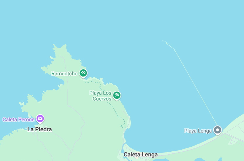 Mapa de Lenga y Ramuntcho, lugar donde desapareció Aníbal Silva