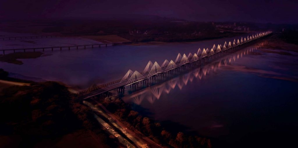 Nuevo Puente Ferroviario nocturno