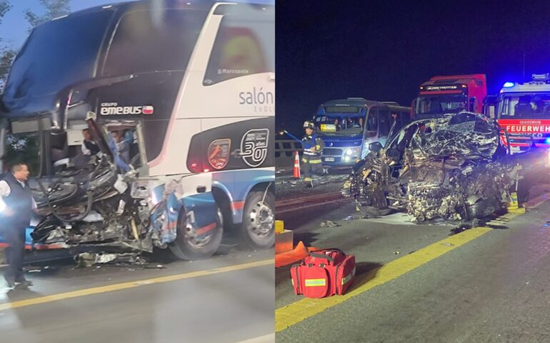 Accidente Eme Bus en Puente Llacolén de Concepción