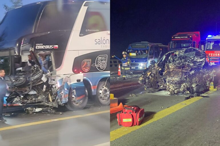 Accidente Eme Bus en Puente Llacolén de Concepción