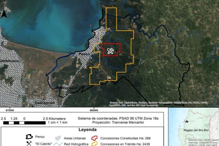 Ubicación Proyecto de Tierras Raras en Penco