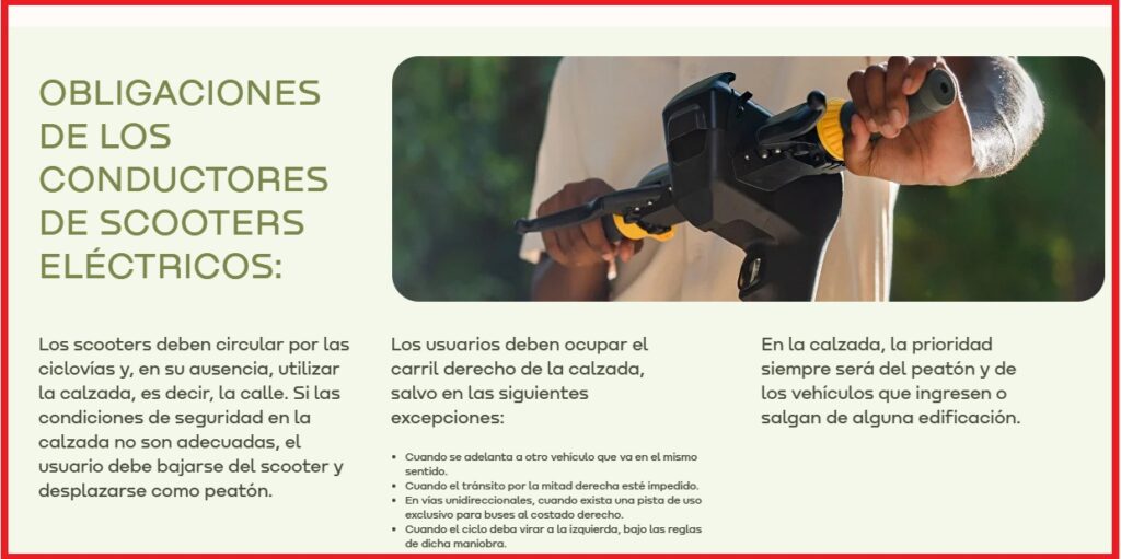 Algunas obligaciones para los Scooters